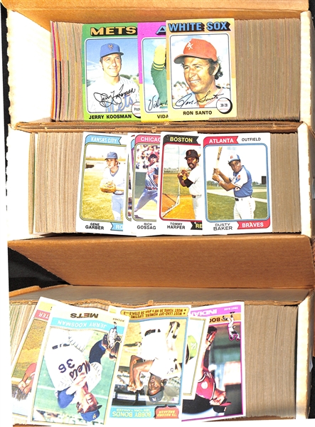 Lot Of 1500 Different 1974-76 Topps Baseball Cards 